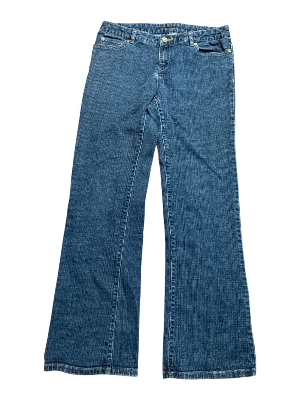 Michael Kors Wide Leg Jeans Dark Wash Gold Hardware High Rise Y2K Denim size 8